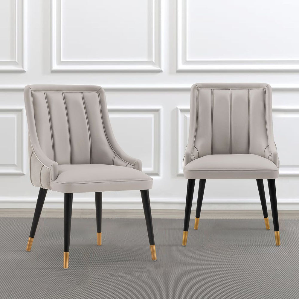 Manhattan Comfort Eda Modern Dining Chair- Set of 2 Grey 2-DC073-GY