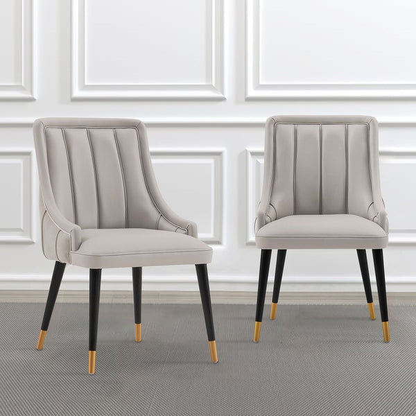 Manhattan Comfort Eda Modern Dining Chair- Set of 2 Grey 2-DC073-GY