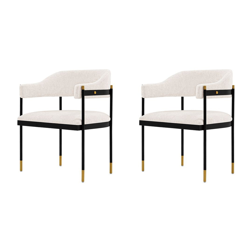 Manhattan Comfort Lia Modern Dining Armchair - Set of 2 Cream 2-DC074-CR