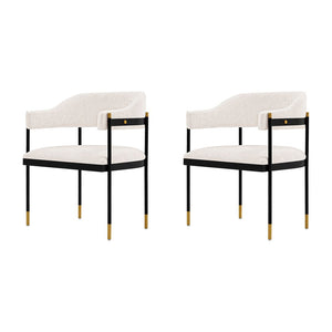 Manhattan Comfort Lia Modern Dining Armchair - Set of 2 Cream 2-DC074-CR