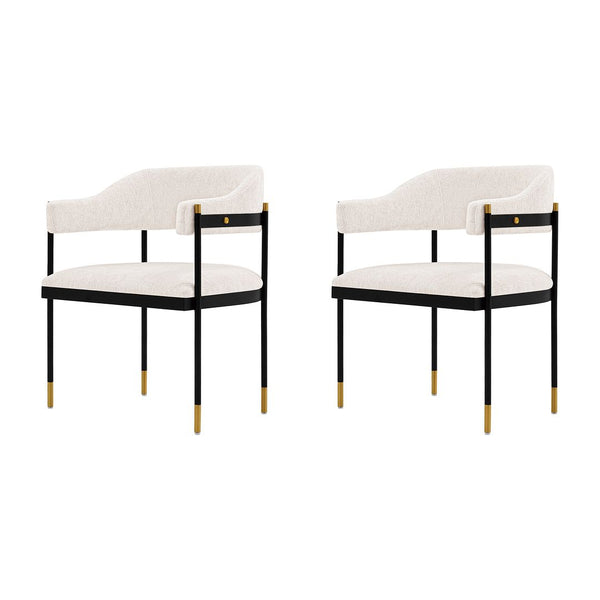 Manhattan Comfort Lia Modern Dining Armchair - Set of 2 Cream 2-DC074-CR
