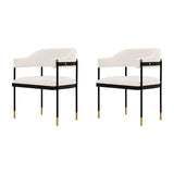 Manhattan Comfort Lia Modern Dining Armchair - Set of 2 Cream 2-DC074-CR