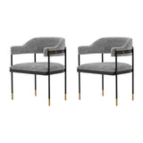 Manhattan Comfort Lia Modern Dining Armchair - Set of 2 Grey 2-DC074-GY