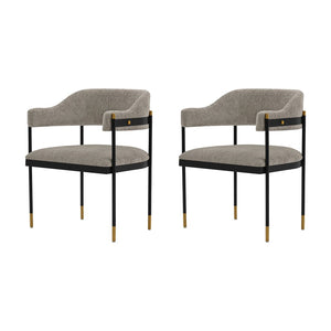 Manhattan Comfort Lia Modern Dining Armchair - Set of 2 Stone 2-DC074-ST