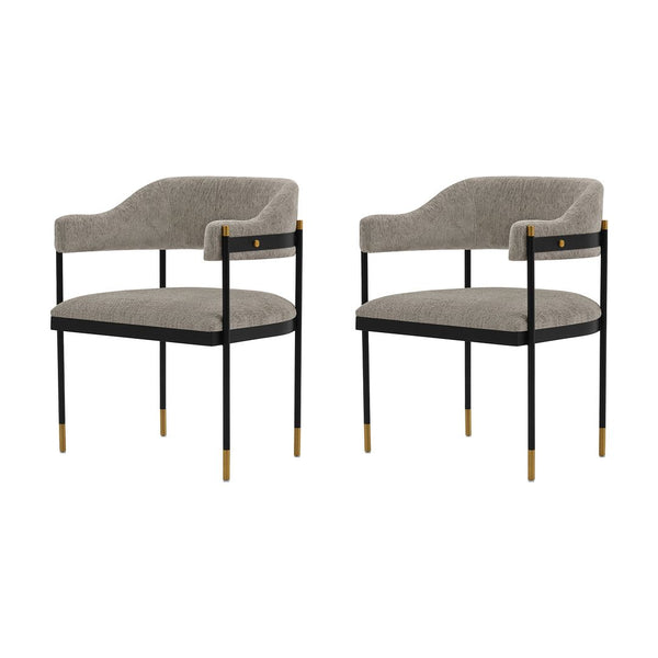 Manhattan Comfort Lia Modern Dining Armchair - Set of 2 Stone 2-DC074-ST