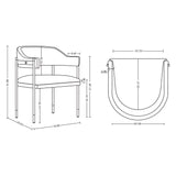 Manhattan Comfort Lia Modern Dining Armchair - Set of 2 Stone 2-DC074-ST