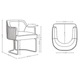 Manhattan Comfort Edra Modern Dining Armchair - Set of 2 Cream 2-DC078-CR