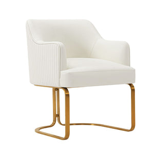 Manhattan Comfort Edra Modern Dining Armchair - Set of 2 Cream 2-DC078-CR