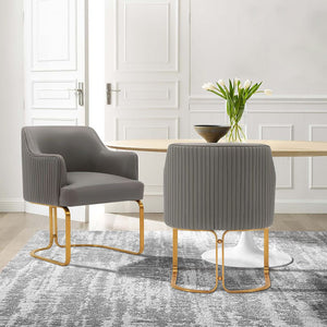 Manhattan Comfort Edra Modern Dining Armchair - Set of 2 Taupe 2-DC078-TP