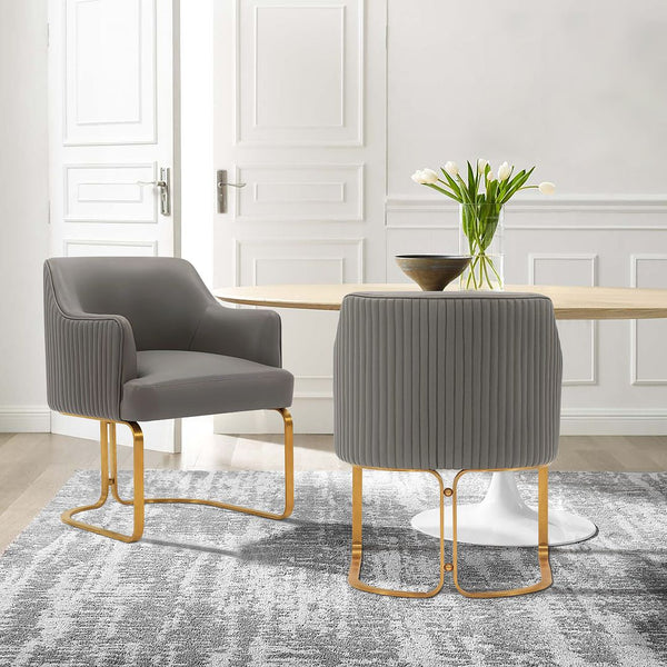 Manhattan Comfort Edra Modern Dining Armchair - Set of 2 Taupe 2-DC078-TP