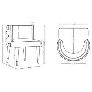 Manhattan Comfort Maya Modern Dining Chair- Set of 2 Nude 2-DC079-ND