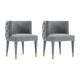 Manhattan Comfort Maya Modern Dining Chair- Set of 2 Grey 2-DC079-GY