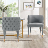 Manhattan Comfort Maya Modern Dining Chair- Set of 2 Grey 2-DC079-GY