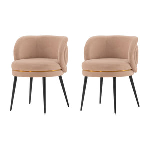 Manhattan Comfort Kaya Modern Dining Chair- Set of 2 Nude 2-DC080-ND
