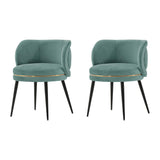 Manhattan Comfort Kaya Modern Dining Chair- Set of 2 Mint Green 2-DC080-MG