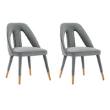 Manhattan Comfort Neda Modern Dining Chair- Set of 2 Grey 2-DC081-GY