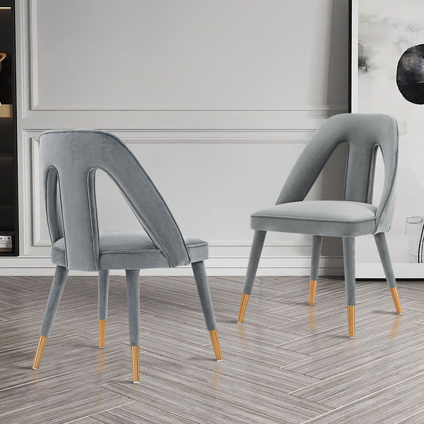Manhattan Comfort Neda Modern Dining Chair- Set of 2 Grey 2-DC081-GY