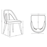 Manhattan Comfort Neda Modern Dining Chair- Set of 2 Grey 2-DC081-GY