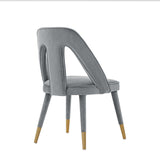 Manhattan Comfort Neda Modern Dining Chair- Set of 2 Grey 2-DC081-GY