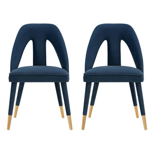 Manhattan Comfort Neda Modern Dining Chair- Set of 2 Midnight Blue 2-DC081-MB