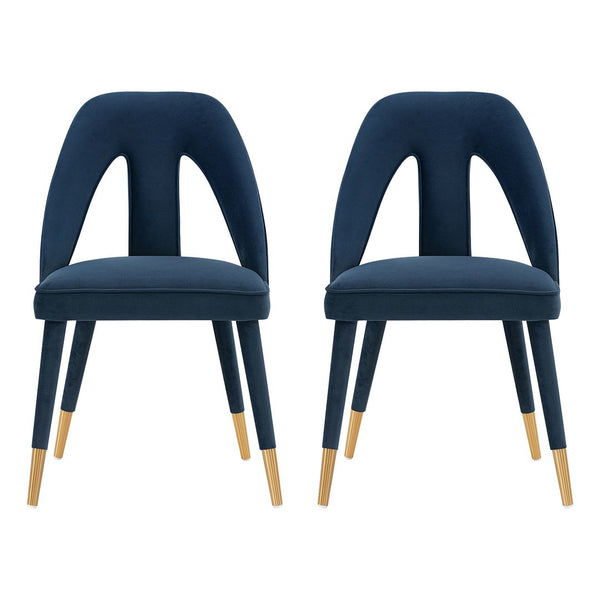 Manhattan Comfort Neda Modern Dining Chair- Set of 2 Midnight Blue 2-DC081-MB