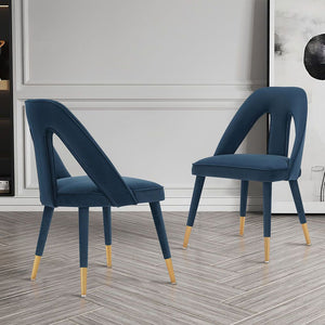 Manhattan Comfort Neda Modern Dining Chair- Set of 2 Midnight Blue 2-DC081-MB