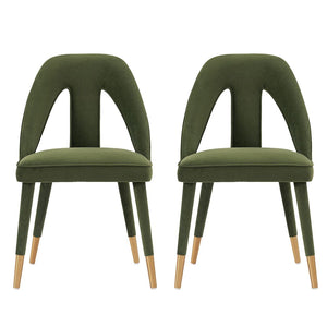 Manhattan Comfort Neda Modern Dining Chair- Set of 2 Olive Green 2-DC081-OG