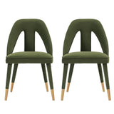 Manhattan Comfort Neda Modern Dining Chair- Set of 2 Olive Green 2-DC081-OG