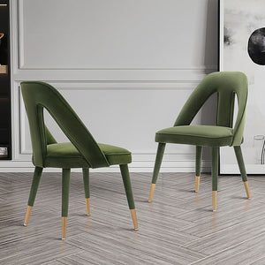 Manhattan Comfort Neda Modern Dining Chair- Set of 2 Olive Green 2-DC081-OG