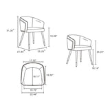 Manhattan Comfort Reeva Modern Dining Chair - Set of 2 Walnut and Cream 2-DC082-CR