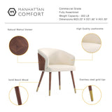 Manhattan Comfort Reeva Modern Dining Chair - Set of 2 Walnut and Cream 2-DC082-CR
