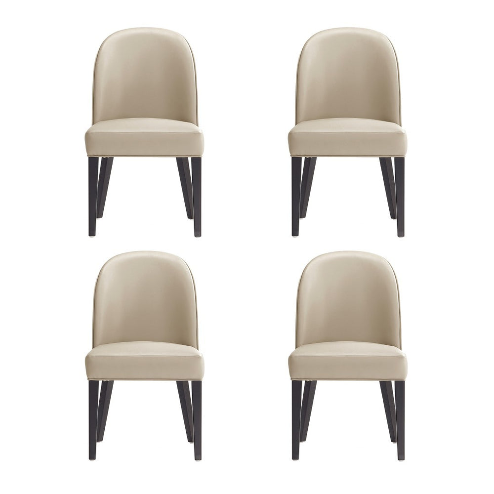Manhattan Comfort Hillman Luxurious Leatherette & Velvet Dining Chair Set - 4 Stylish Beech Wood Legs For Comfort Sand Beech Wood 2-dc087-sd