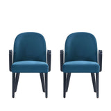 Hillman Dining Arm Chair - Set of 2 in Blue 2-DC087AR-BL Manhattan Comfort