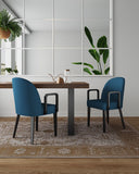 Hillman Dining Arm Chair - Set of 2 in Blue 2-DC087AR-BL Manhattan Comfort