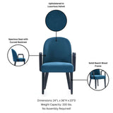 Hillman Dining Arm Chair - Set of 2 in Blue 2-DC087AR-BL Manhattan Comfort