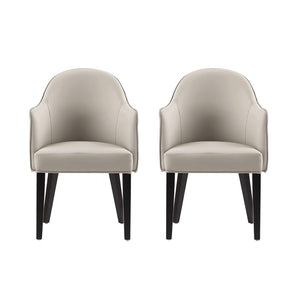 Manhattan Comfort Hillman Stylish Leatherette And Velvet Dining Armchair With Beech Wood Legs For Modern Elegance Light Grey Beech Wood 2-dc087ar2-lg