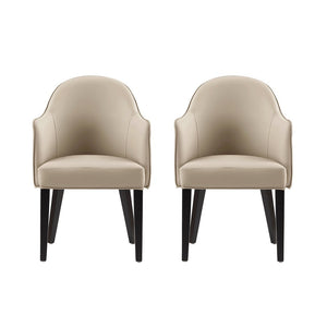 Manhattan Comfort Hillman Stylish Leatherette And Velvet Dining Armchair With Beech Wood Legs For Modern Elegance Sand Beech Wood 2-dc087ar2-sd
