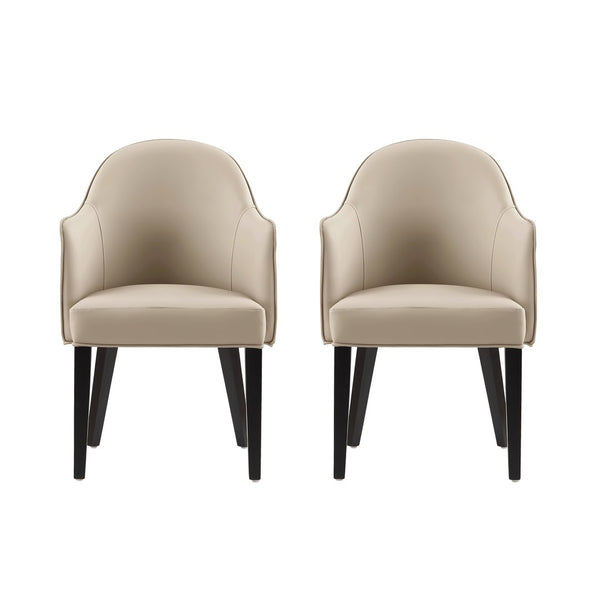 Manhattan Comfort Hillman Stylish Leatherette And Velvet Dining Armchair With Beech Wood Legs For Modern Elegance Sand Beech Wood 2-dc087ar2-sd