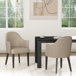 Manhattan Comfort Hillman Stylish Leatherette And Velvet Dining Armchair With Beech Wood Legs For Modern Elegance Sand Beech Wood 2-dc087ar2-sd