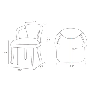 Palmer Dining Armchair in Silver Lining - Set of 2 2-DC088AR-SL Manhattan Comfort