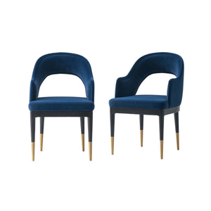 Carrington Dining Armchair in Midnight Blue - Set of 2 2-DC089AR-BL Manhattan Comfort