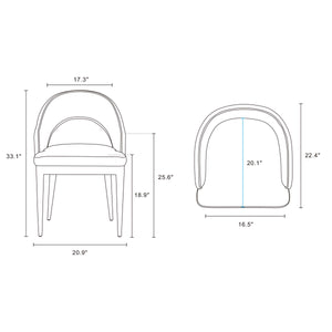 Carrington Dining Armchair in Midnight Blue - Set of 2 2-DC089AR-BL Manhattan Comfort