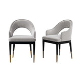 Carrington Dining Armchair in Light Grey - Set of 2 2-DC089AR-LG Manhattan Comfort