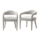 Aspen Dining Armchairs in Silver Lining - Set of 2 2-DC093AR-SL Manhattan Comfort