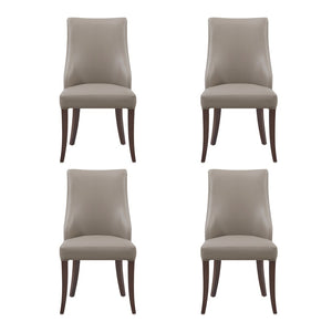 Manhattan Comfort Connie Elegant Leatherette And Velvet Dining Chairs With Beech Wood Legs - Set Of 4 For Sophisticated Dining Taupe Beech Wood 2-dc095-tp