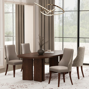 Manhattan Comfort Connie Elegant Leatherette And Velvet Dining Chairs With Beech Wood Legs - Set Of 4 For Sophisticated Dining Taupe Beech Wood 2-dc095-tp