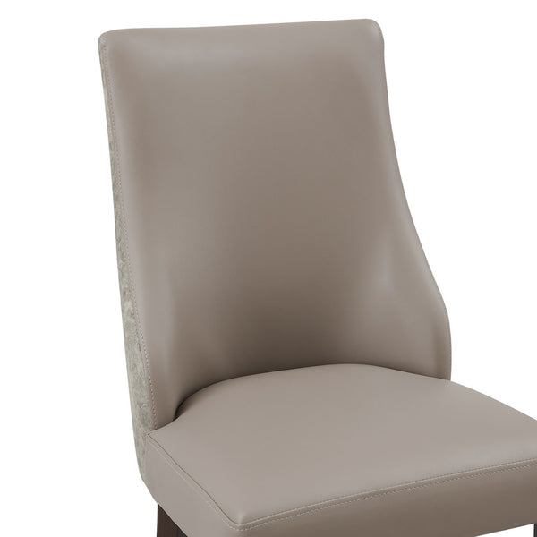 Manhattan Comfort Connie Elegant Leatherette And Velvet Dining Chairs With Beech Wood Legs - Set Of 4 For Sophisticated Dining Taupe Beech Wood 2-dc095-tp