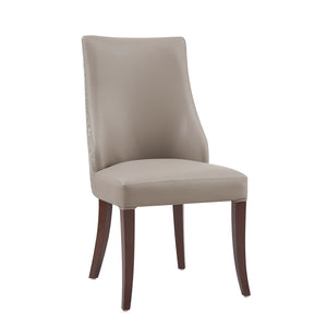 Manhattan Comfort Connie Elegant Leatherette And Velvet Dining Chairs With Beech Wood Legs - Set Of 4 For Sophisticated Dining Taupe Beech Wood 2-dc095-tp