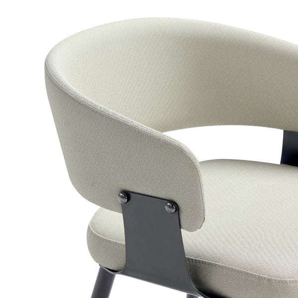 Manhattan Comfort Luce Textured Leatherette Dining Chair Set With Metal Legs - Modern Comfort For Every Table Setting Oatmeal Metal 2-dc097-ot