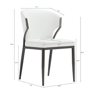 Manhattan Comfort Kirsten Contemporary Leatherette Dining Chair Set Of 4 - Elegant Design With Metal Frame & Comfort White Beech Wood 2-dc098-wh